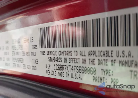 2015 Ram 1500 Express из США, поврежденный, VIN 1C6RR7KT4FS660060